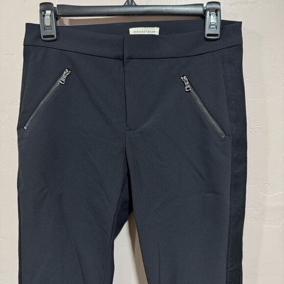 Rebecca Taylor Ava Tech Pants Women's Size 4 Black Slim Fit Classy EUC - Picture 2 of 8